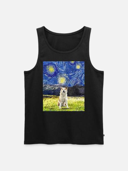 Starry Night - Akita - Men's Premium Organic Tank Top - black