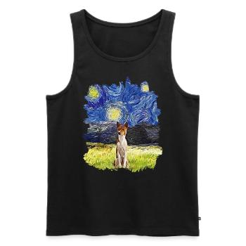 Sternennacht - Basenji - Männer Premium Bio Tank Top - Schwarz - Vorne - Michal (187cm)