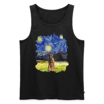 Starry Night - Belgian Malinois - Men's Premium Organic Tank Top - black - Front - Michal (187cm)