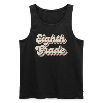 Boho Rainbow - Eighth Grade Teacher - Men's Premium Organic Tank Top - black - Front - AI Model Male 178 light (178cm)