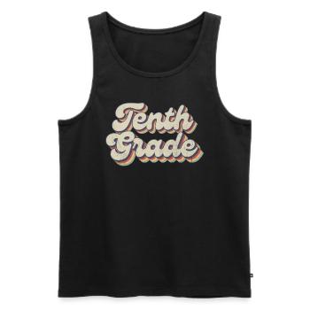 Boho Rainbow - Tenth Grade Teacher - Men's Premium Organic Tank Top - black - Front - AI Model Male 178 light (178cm)