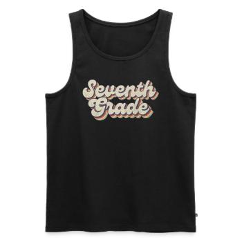 Boho Rainbow - Teacher of the Seventh Grade - Men's Premium Organic Tank Top - black - Front - AI Model Male 178 light (178cm)