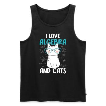 Ich Liebe Mathe Und Katzen - Algebra - Männer Premium Bio Tank Top - Schwarz - Vorne - Michal (187cm)