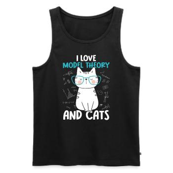 J’aime les chats - Théorie des modèles - Débardeur bio Premium Homme - noir - Devant - AI Model Male 178 light (178cm)