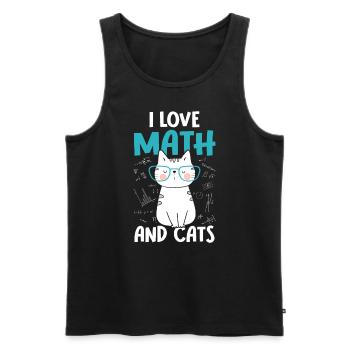 J’aime les chats - Math - Débardeur bio Premium Homme - noir - Devant - Michal (187cm)