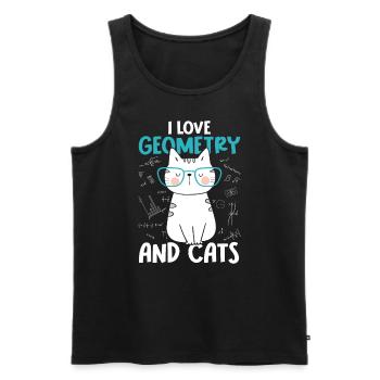 I Love Cats - Géométrie - Débardeur bio Premium Homme - noir - Devant - Michal (187cm)
