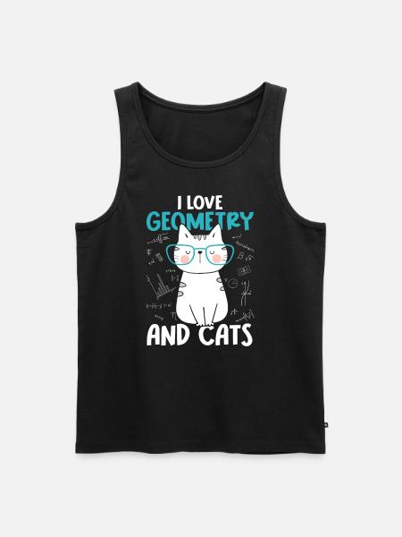 I Love Cats - Geometry - Men's Premium Organic Tank Top - black