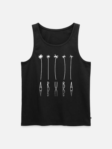Palm - Caribbean Island Aruba - Men's Premium Organic Tank Top - black