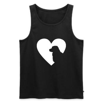 Golden Retriever Hunde-Herz-Silhouette - Männer Premium Bio Tank Top - Schwarz - Vorne - Michal (187cm)