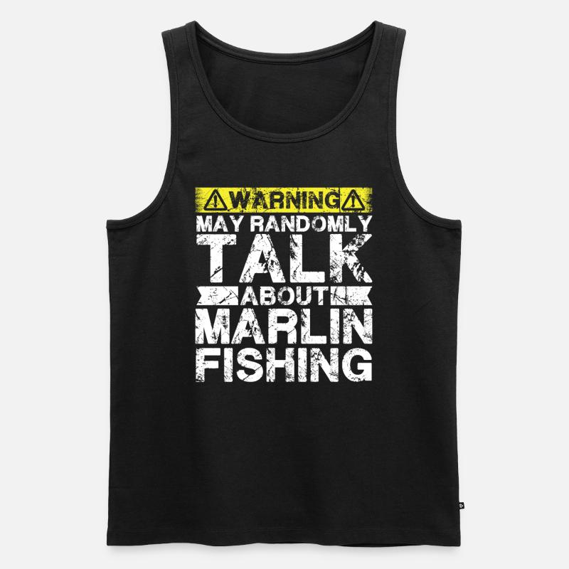 Angeln - Marlin Fisch - Männer Premium Bio Tank Top - Schwarz