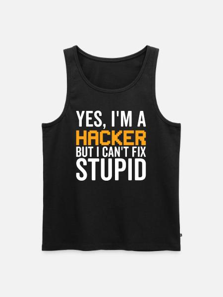 Stupide - Hacker - Débardeur bio Premium Homme - noir
