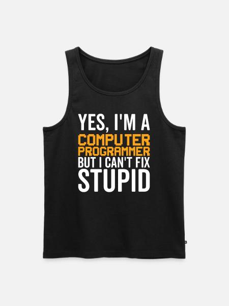 Dumm - Computerprogrammierer - Männer Premium Bio Tank Top - Schwarz