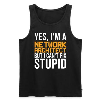 Stupide - Architecte réseau - Débardeur bio Premium Homme - noir - Devant - Michal (187cm)