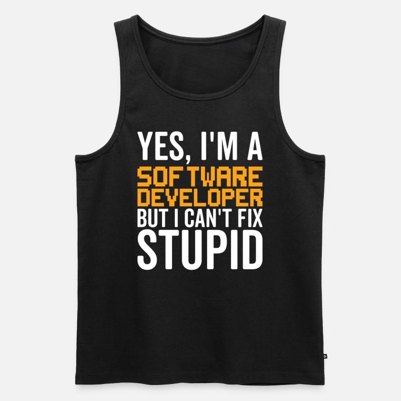 Stupid - Software Developer - Men's Premium Organic Tank Top - black
