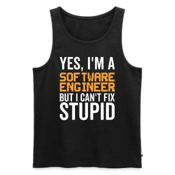 Stupid Software Engineer - Men's Premium Organic Tank Top - black - Front - AI Model Male 178 light (178cm)