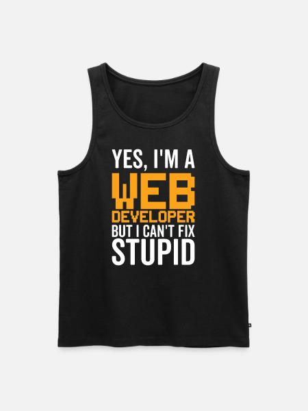 Stupid - Web Developer - Men's Premium Organic Tank Top - black