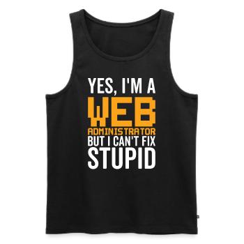 Stupide - Administrateur Web - Débardeur bio Premium Homme - noir - Devant - Michal (187cm)
