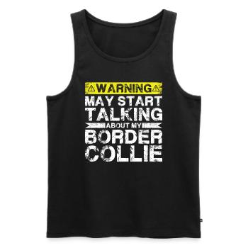 En parlant de Border Collie - Débardeur bio Premium Homme - noir - Devant - Michal (187cm)