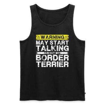 Speaking of Border Terriers - Men's Premium Organic Tank Top - black - Front - Michal (187cm)