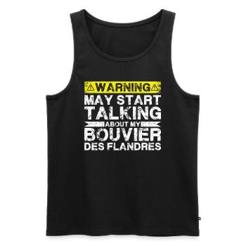 En parlant de Bouvier Des Flandres - Débardeur bio Premium Homme - noir - Devant - AI Model Male 178 light (178cm)