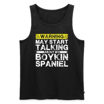 En parlant des épagneuls Boykin - Débardeur bio Premium Homme - noir - Devant - AI Model Male 178 light (178cm)