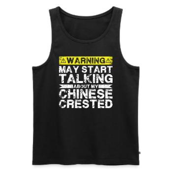 Speaking of Chinese Crested Dog - Men's Premium Organic Tank Top - black - Front - Michal (187cm)