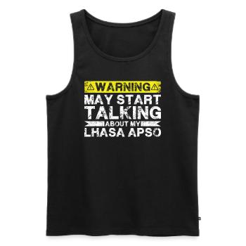 Apropos Lhasa Apso - Männer Premium Bio Tank Top - Schwarz - Vorne - AI Model Male 178 light (178cm)
