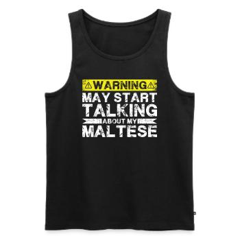 Parler du maltais - Débardeur bio Premium Homme - noir - Devant - Michal (187cm)