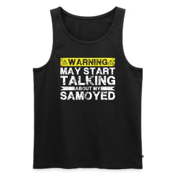 Über Samoyed Sprechen - Männer Premium Bio Tank Top - Schwarz - Vorne - AI Model Male 178 light (178cm)
