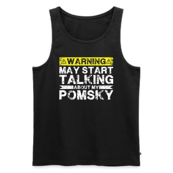 Speaking of Pomsky - Men's Premium Organic Tank Top - black - Front - AI Model Male 178 light (178cm)