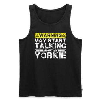 Parlez de Yorkie - Débardeur bio Premium Homme - noir - Devant - Michal (187cm)