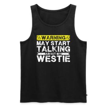 Speaking of Westie - Men's Premium Organic Tank Top - black - Front - AI Model Male 178 light (178cm)