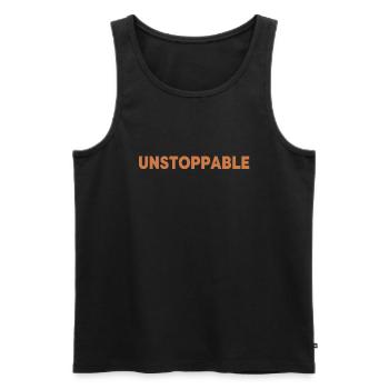 Motivierendes Sprichwort - Unaufhaltsam - Männer Premium Bio Tank Top - Schwarz - Vorne - AI Model Male 178 light (178cm)