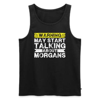 Talk about Morgan - Men's Premium Organic Tank Top - black - Front - AI Model Male 178 light (178cm)
