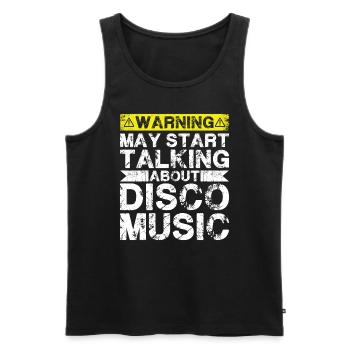 Über Disco -Musik Sprechen - Männer Premium Bio Tank Top - Schwarz - Vorne - AI Model Male 178 light (178cm)