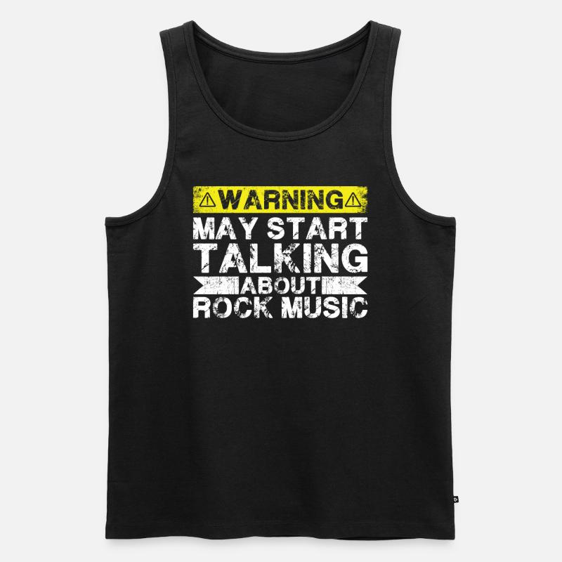 Über Rockmusik Sprechen - Männer Premium Bio Tank Top - Schwarz