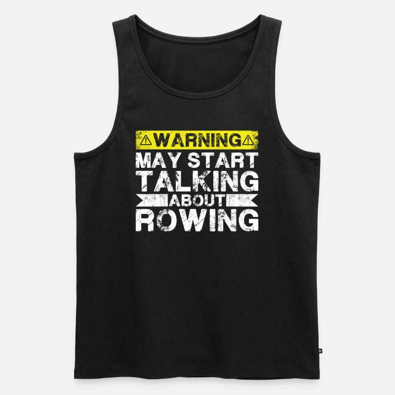 Start Talking About Rowing - Men's Premium Organic Tank Top - black