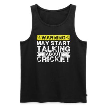 En parlant de cricket - Débardeur bio Premium Homme - noir - Devant - Michal (187cm)