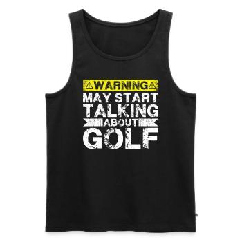 Über Golf Sprechen - Männer Premium Bio Tank Top - Schwarz - Vorne - Michal (187cm)
