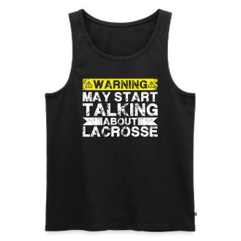 Talk about lacrosse - Men's Premium Organic Tank Top - black - Front - Michal (187cm)