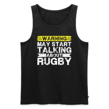 Parlez de rugby - Débardeur bio Premium Homme - noir - Devant - Michal (187cm)