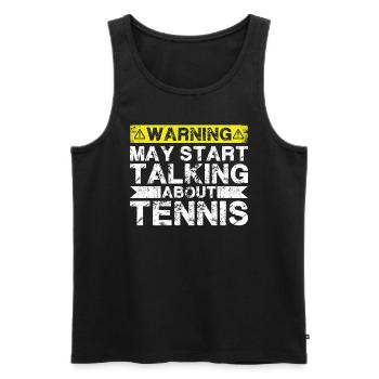 En parlant de tennis - Débardeur bio Premium Homme - noir - Devant - Michal (187cm)