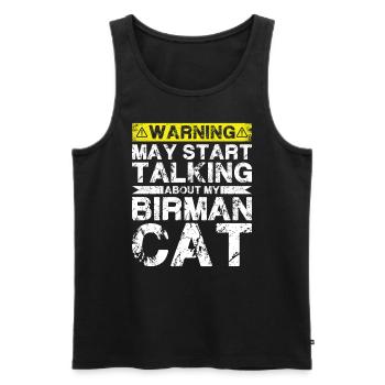 En parlant de chat birman - Débardeur bio Premium Homme - noir - Devant - Michal (187cm)