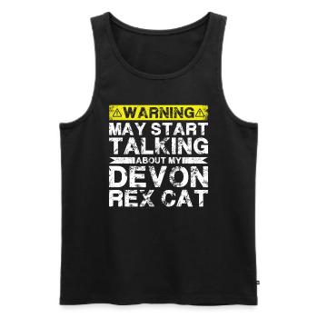 Speaking of Devon Rex Cat - Men's Premium Organic Tank Top - black - Front - Michal (187cm)