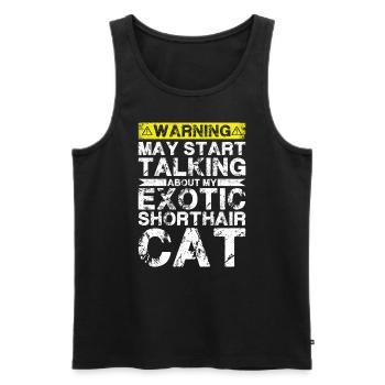 En parlant de chat exotique à poil court - Débardeur bio Premium Homme - noir - Devant - Michal (187cm)