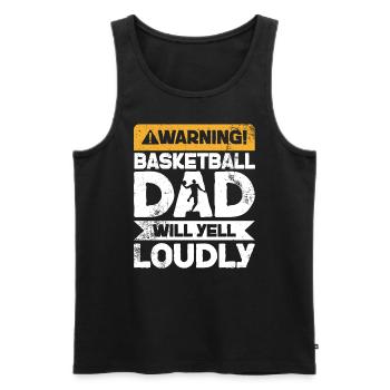 Warning Will Yell - Basketball-Vater - Männer Premium Bio Tank Top - Schwarz - Vorne - Michal (187cm)