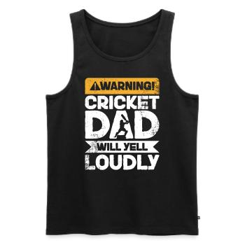 Warnung Schreien - Cricket Dad - Männer Premium Bio Tank Top - Schwarz - Vorne - AI Model Male 178 light (178cm)