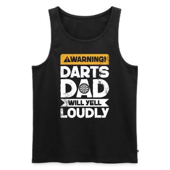 Warnschrei - Darts Dad - Männer Premium Bio Tank Top - Schwarz - Vorne - Michal (187cm)
