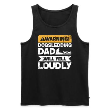 Warnschrei - Hundeschlitten Fahrender Papa - Männer Premium Bio Tank Top - Schwarz - Vorne - Michal (187cm)