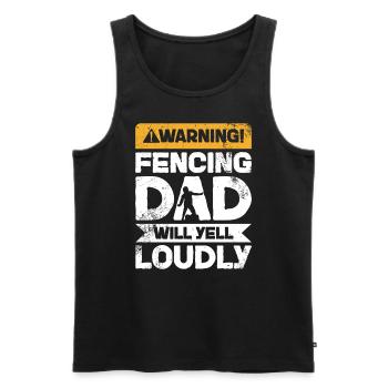 Warnschrei - Fechten Papa - Männer Premium Bio Tank Top - Schwarz - Vorne - Michal (187cm)